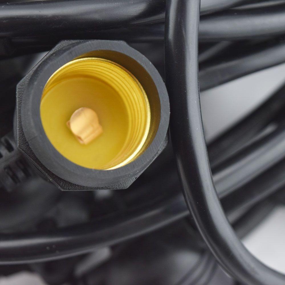 CLOSEOUT 48-Foot S14 LED Filament String Light Weatherproof Outdoor SJTW Suspended Cord Black, 15 Bulb, 7.5 Total Watts - Luna Bazaar | Boho &amp; Vintage Style Decor