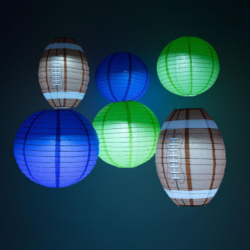 Seattle Pro Football Paper Lanterns 6pc Combo Tailgating Party Pack (Blue/Green) - by Luna Bazaar - Discover. Decorate. Celebrate.