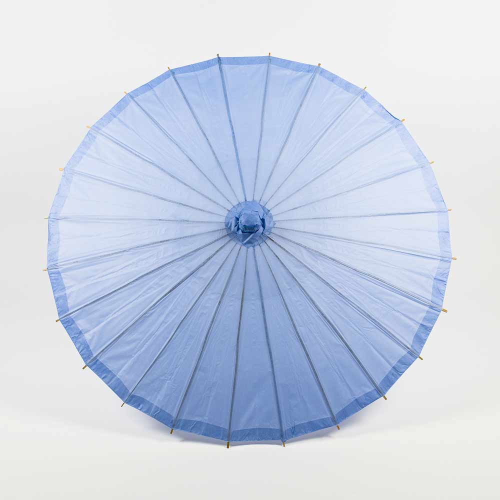 BULK PACK (6-Pack) 32 Inch Serenity Blue Paper Parasol Umbrella for Weddings and Parties with Elegant Handle
