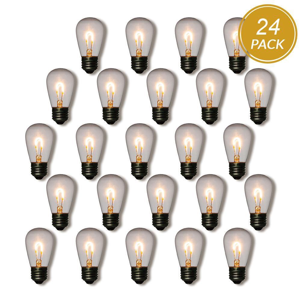 24-Pack LED Filament S14 Shatterproof Energy Saving Light Bulb, Dimmable, 1W,  E26 Medium Base - LunaBazaar - Discover. Decorate. Celebrate.