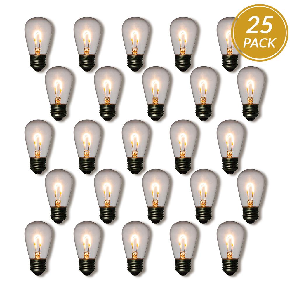 25-Pack LED Filament S14 Shatterproof Energy Saving Light Bulb, Dimmable, 1W,  E26 Medium Base - LunaBazaar - Discover. Decorate. Celebrate.