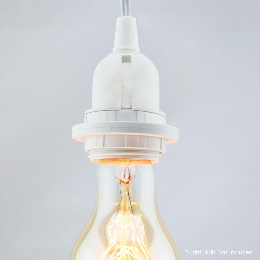 6-Pack Single Socket Pendant Light Cord Kits for Lanterns (11FT, White) - Luna Bazaar | Boho &amp; Vintage Style Decor