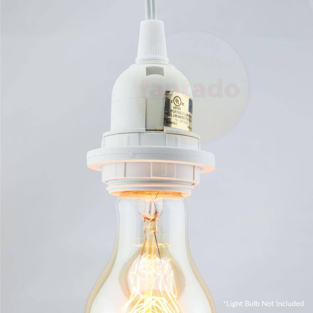 10-Pack Single Socket Pendant Light Cord Kits for Lanterns (15FT, UL Listed, White) - Luna Bazaar | Boho &amp; Vintage Style Decor