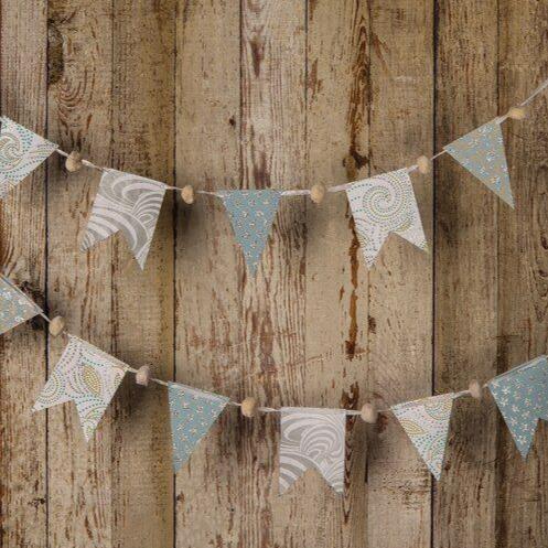 CLOSEOUT Silver Paper Small Pennant and Flag Banner (9.5 Feet Long) - Luna Bazaar | Boho &amp; Vintage Style Decor