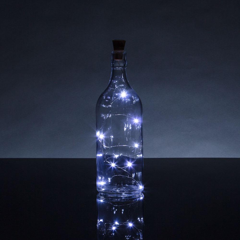 3 Ft 10 Super Bright Cool White LED Solar Operated Wine Bottle lights With Cork DIY Fairy String Light For Home Wedding Party Decoration - Luna Bazaar | Boho &amp; Vintage Style Decor
