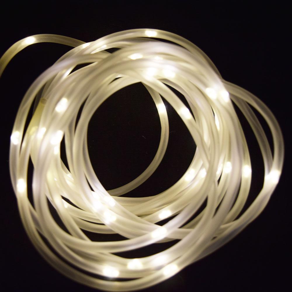 50 Warm White LED Solar Powered Garden Stake Rope Tube String Light w/ Light Sensor (16.5 FT) - Luna Bazaar | Boho &amp; Vintage Style Decor