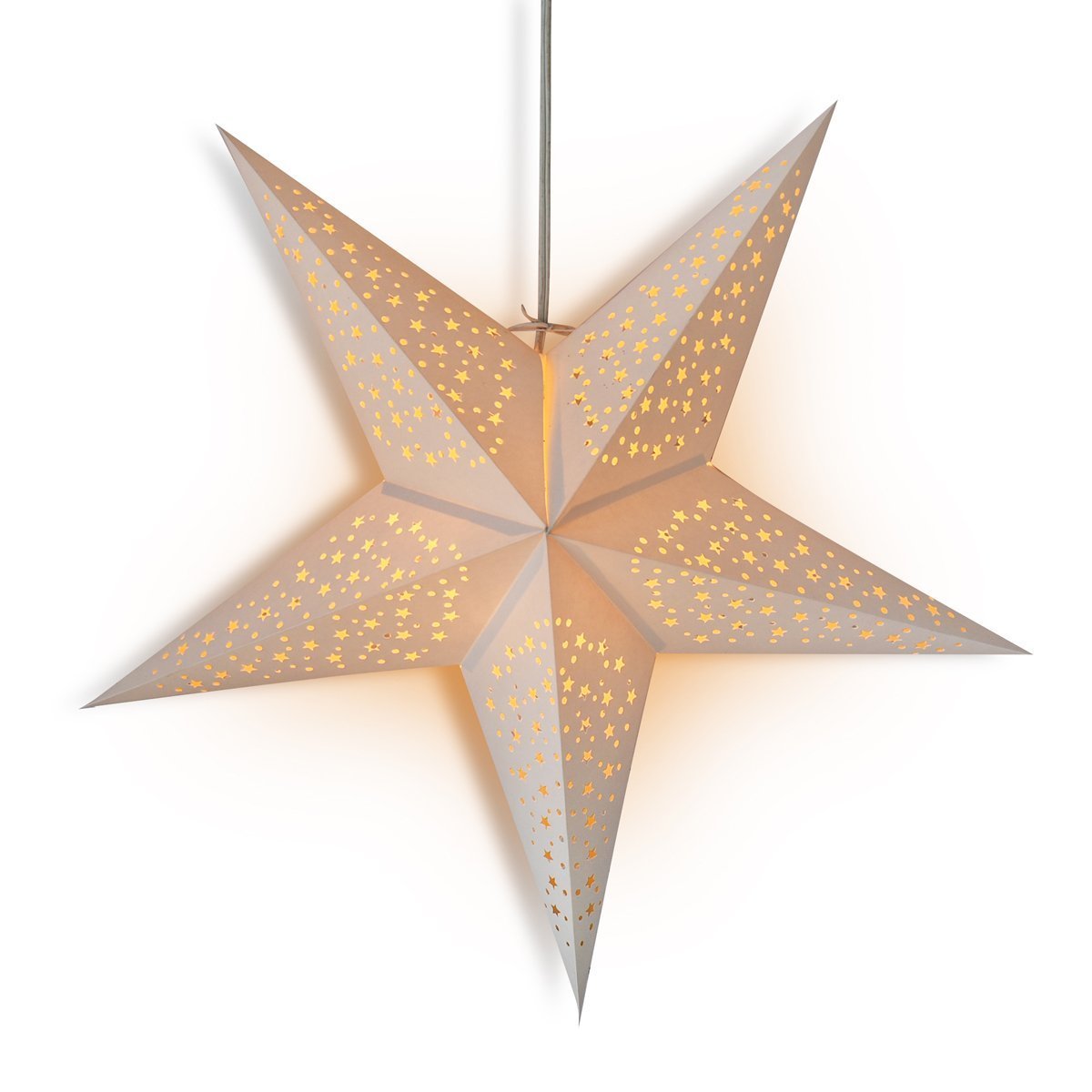 3-PACK + Cord | 24&quot; White &#39;Thousand Stars&#39; Paper Star Lantern and Lamp Cord Hanging Decoration - LunaBazaar.com - Discover. Decorate. Celebrate.