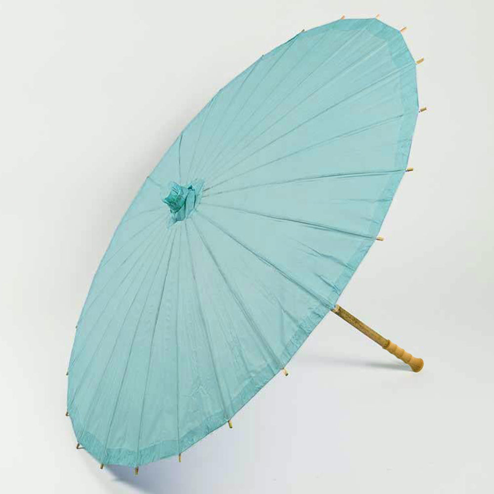 BULK PACK (10-Pack) 32 Inch Teal Green Paper Parasol Umbrella with Elegant Handle - Luna Bazaar | Boho & Vintage Style Decor