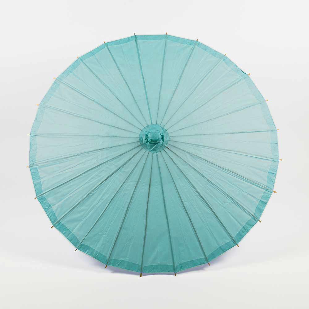 BULK PACK (10-Pack) 32 Inch Teal Green Paper Parasol Umbrella with Elegant Handle