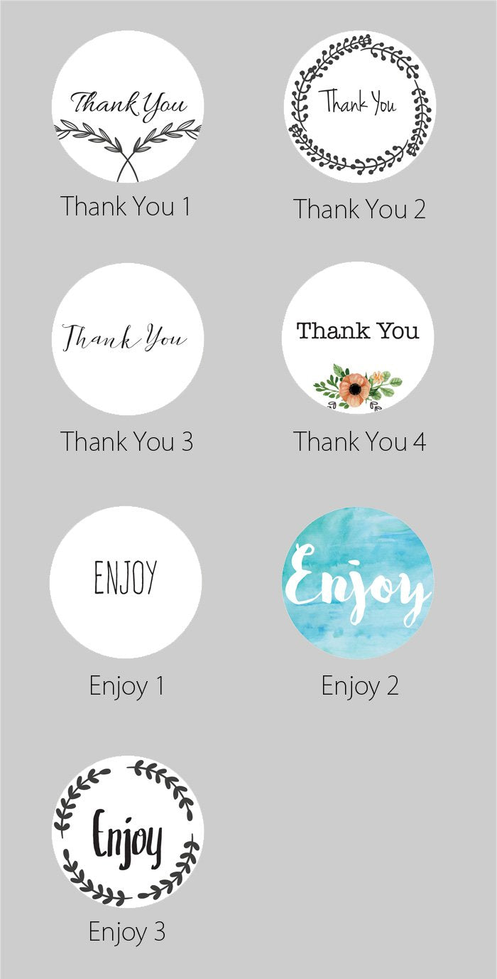 1.5 Inch Thank You Themed Circle Label Stickers for Party Favors &amp; Invitations (Pre-Set Designed, 24 Labels) - Luna Bazaar | Boho &amp; Vintage Style Decor