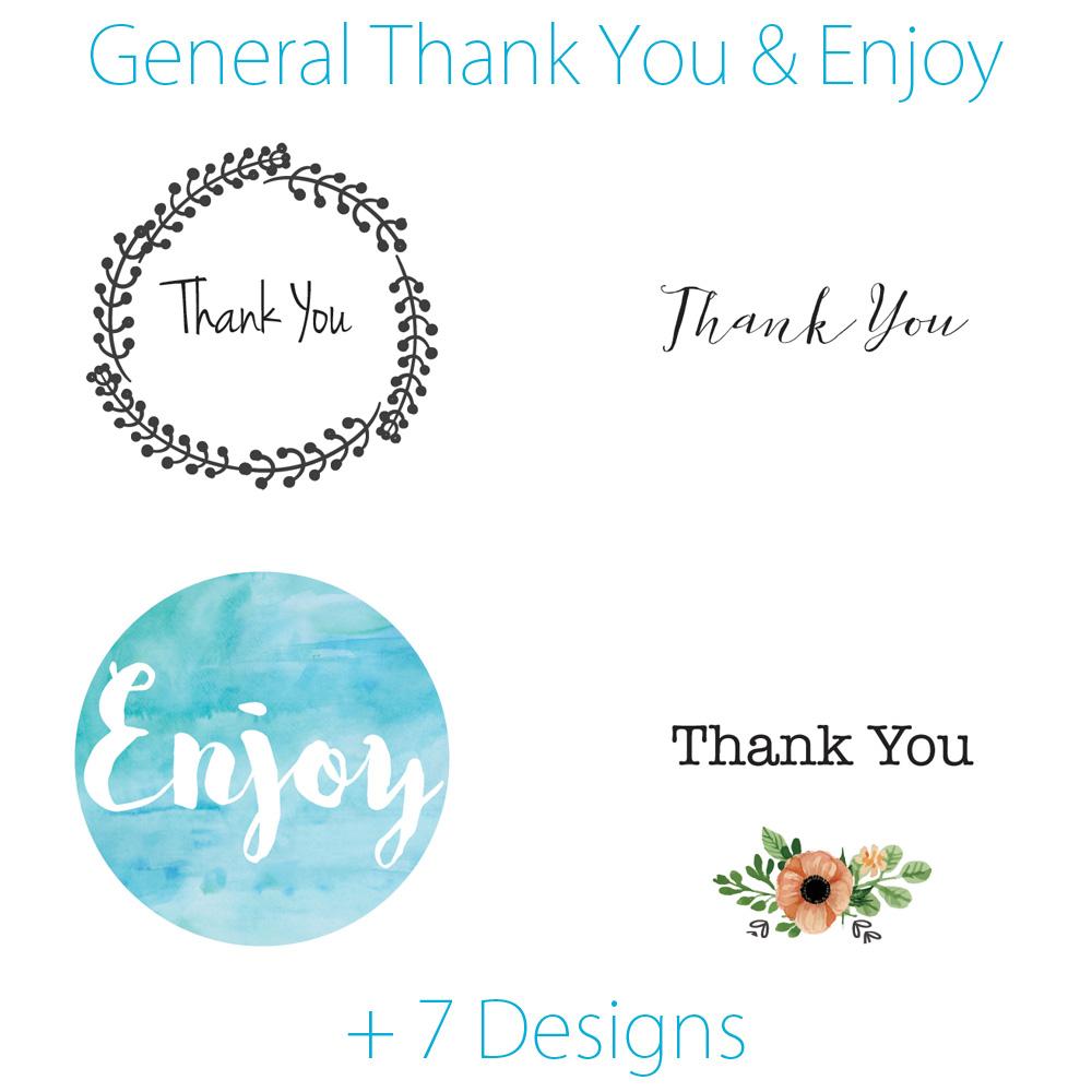 2.5 Inch Thank You Themed Circle Label Stickers for Party Favors &amp; Invitations (Pre-Set Designed, 24 Labels) - Luna Bazaar | Boho &amp; Vintage Style Decor