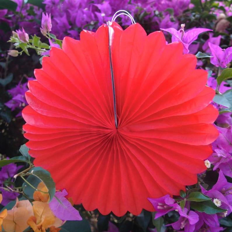 12 Inch Watermelon Red Tissue Paper Flower Rosette Fan Decoration (6 ...