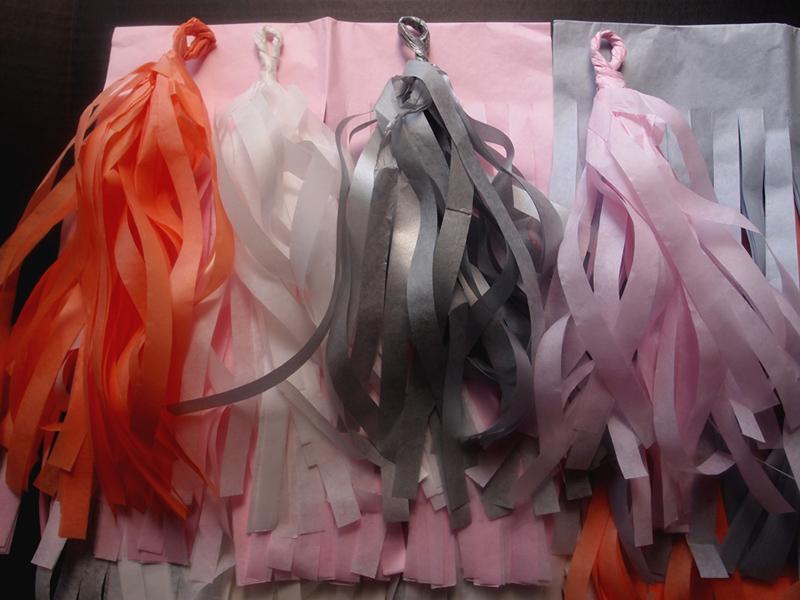 Metallic Pink / Gold Tissue Paper Tassel Garland Kit (15-Pack)