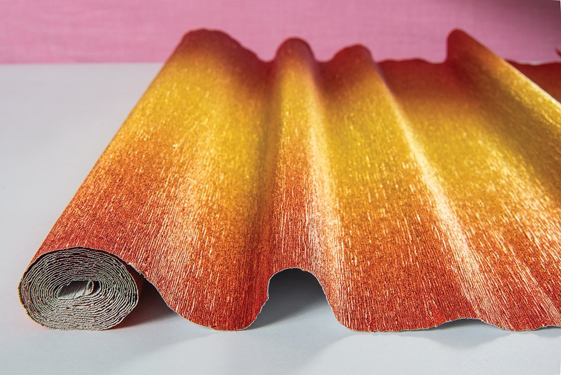 CLOSEOUT Ombre Gilt-Copper Premium Heavy Italian Crepe Paper Roll and -  Luna Bazaar