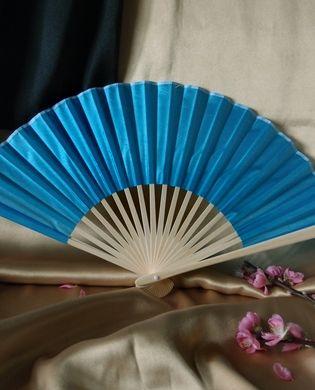 9&quot; Turquoise Silk Hand Fans for Weddings (10 Pack) - Luna Bazaar | Boho &amp; Vintage Style Decor