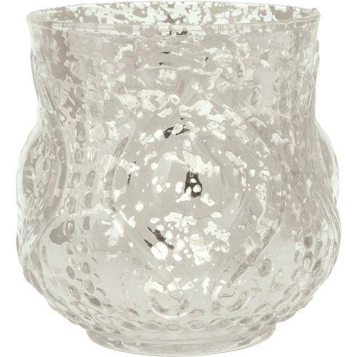 Elegance Silver Mercury Glass Tea Light Votive Candle Holders (Set of 4, Assorted Designs and Sizes) - Luna Bazaar | Boho &amp; Vintage Style Decor