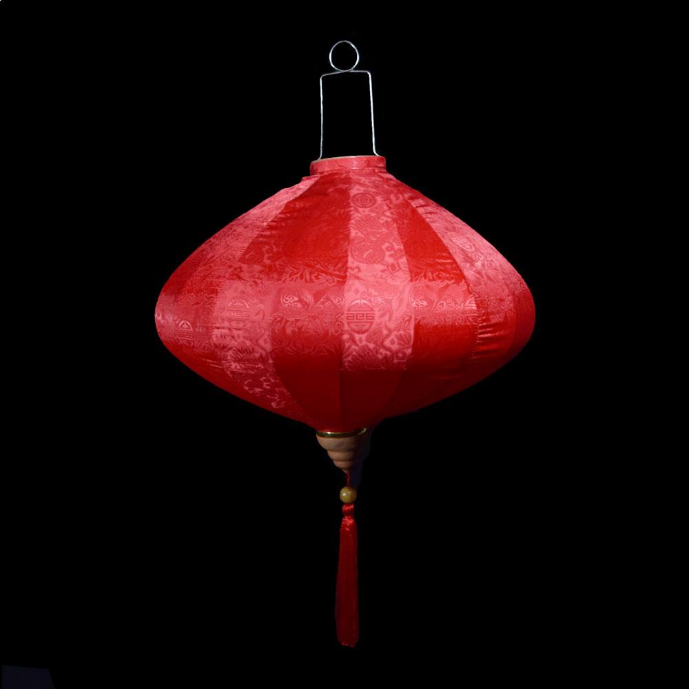 Medium Red Vietnamese Silk Lantern, Diamond Shaped - Luna Bazaar | Boho &amp; Vintage Style Decor