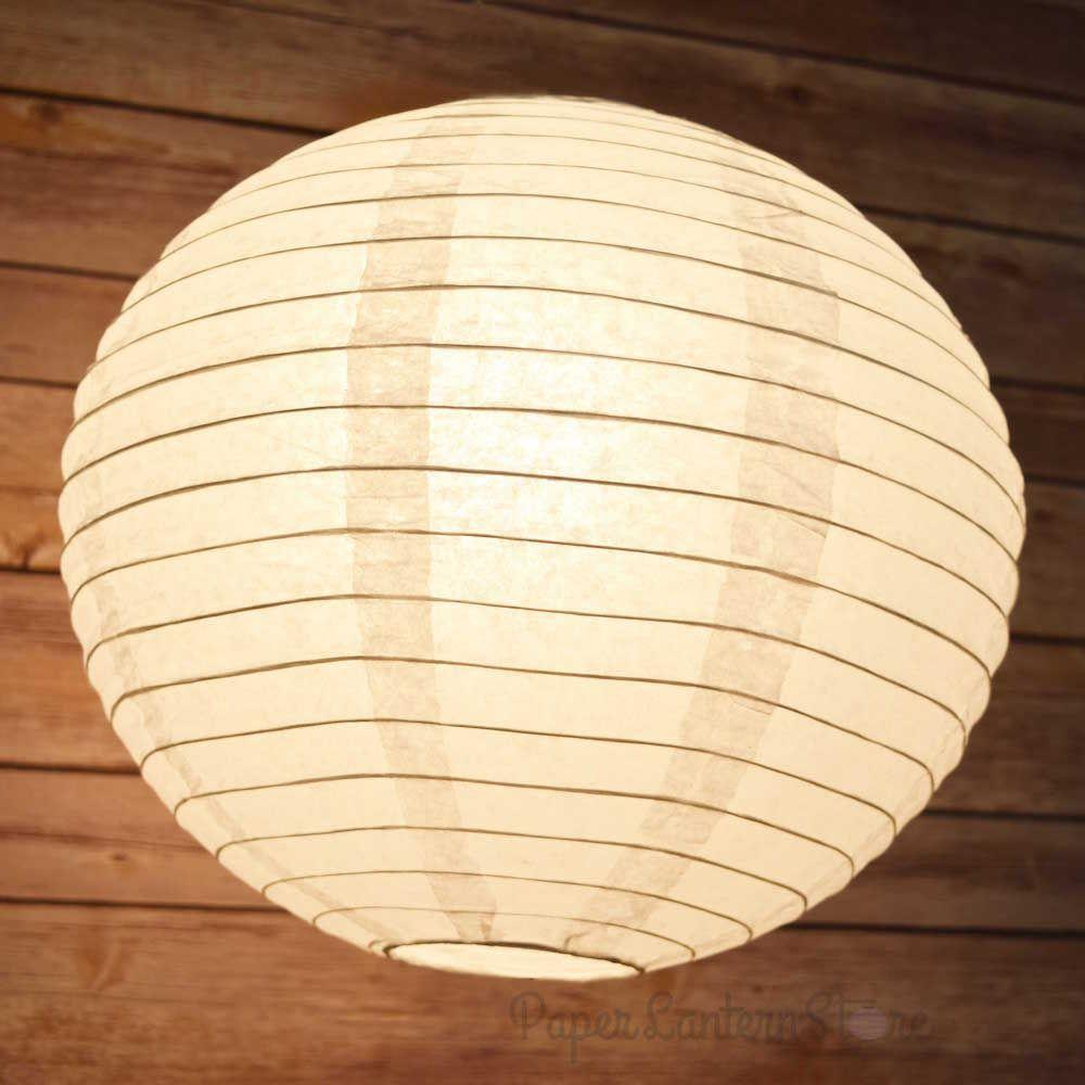 10-Pack 12 Inch White Parallel Ribbing Round Paper Lanterns - Luna Bazaar | Boho &amp; Vintage Style Decor