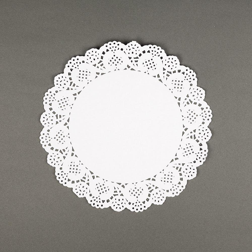 CLOSEOUT 8.5&quot; White Lace Paper Doilies Disposable Party Table Decor (50-Pack) - Luna Bazaar | Boho &amp; Vintage Style Decor