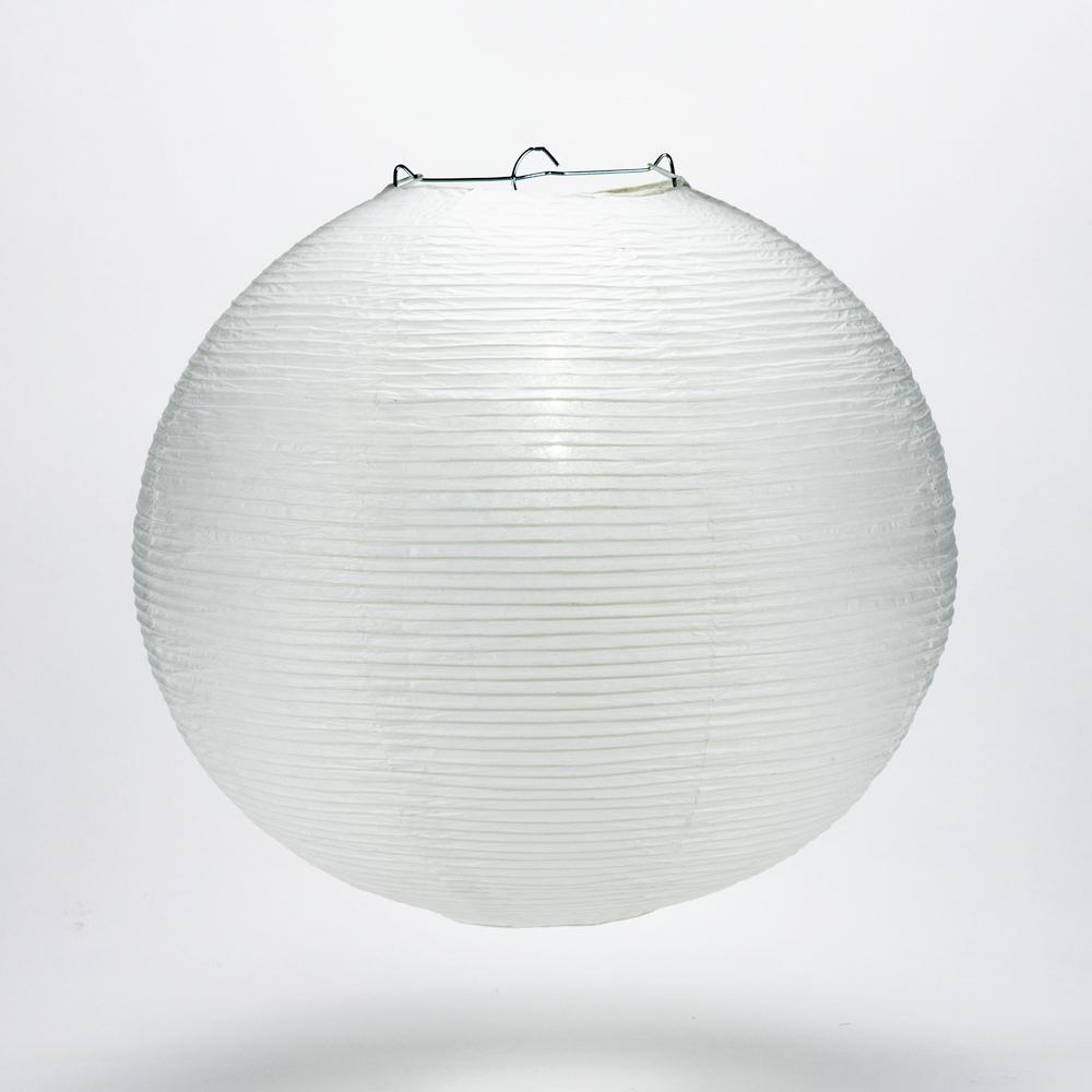 16&quot; White Fine Line Premium Parallel Ribbing Paper Lantern, Extra Sturdy - Luna Bazaar | Boho &amp; Vintage Style Decor