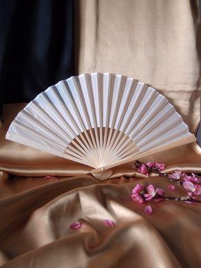 50-Pack 9&quot; White Silk Hand Fans for Weddings - Luna Bazaar | Boho &amp; Vintage Style Decor