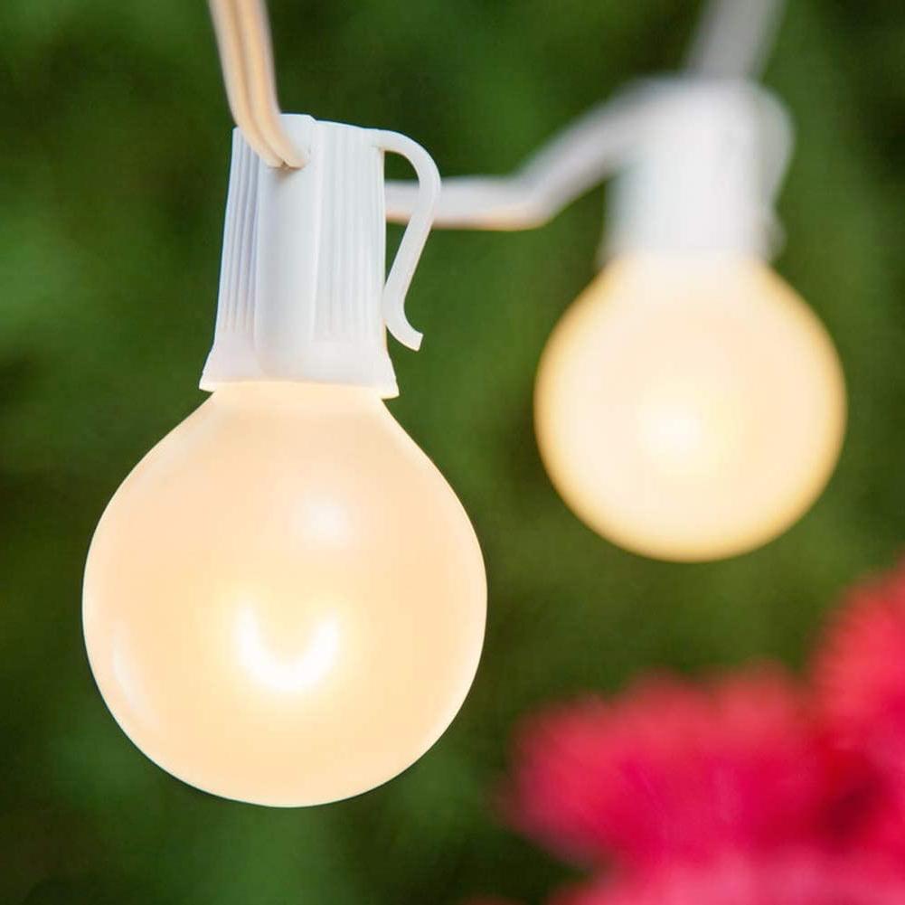 (Cord Only) 50 Socket Outdoor Patio DIY String Light, 51 FT White w/ E12 Base, Expandable End-to-End - Luna Bazaar | Boho &amp; Vintage Style Decor