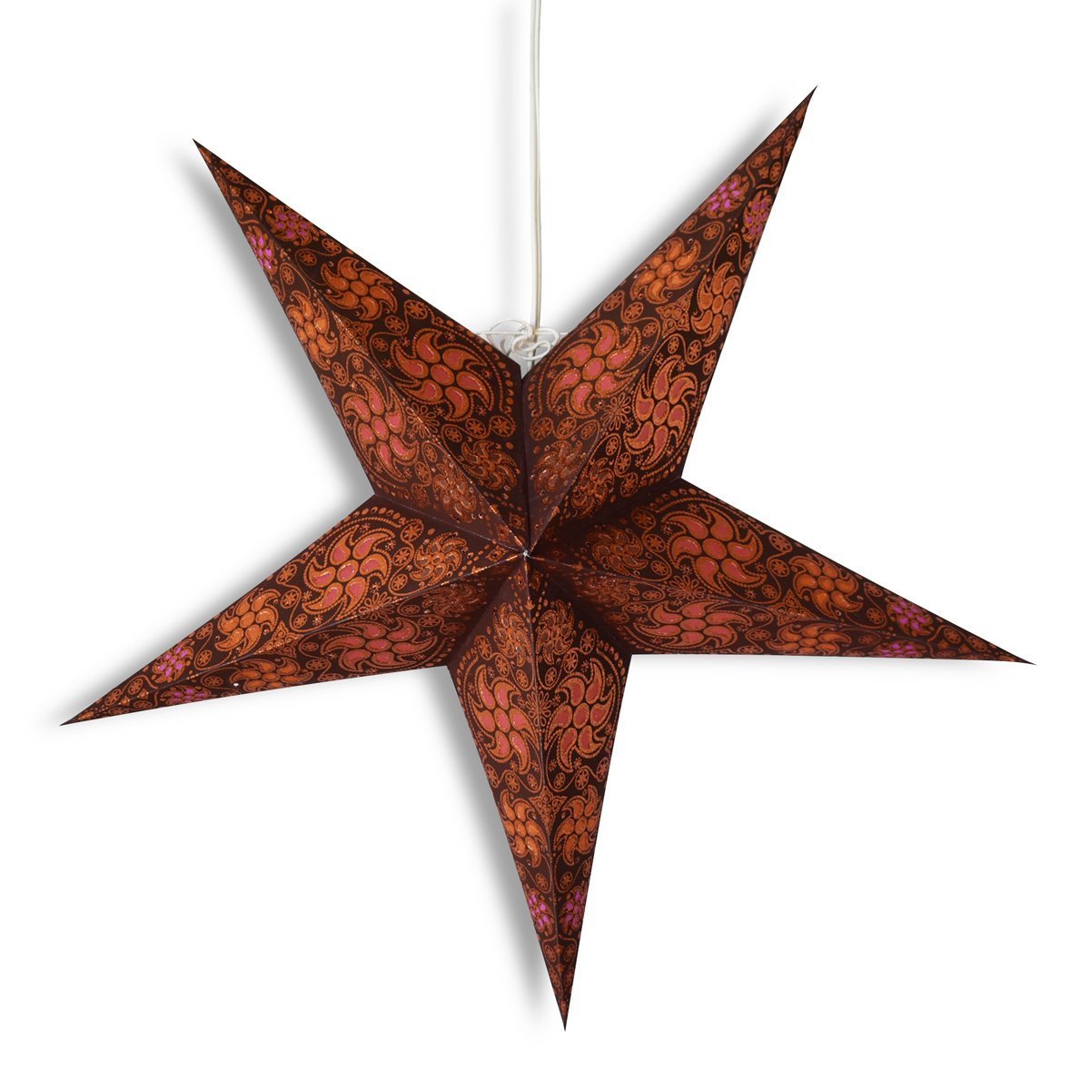 3-PACK + Cord | 24&quot; Brown Winds Glitter Paper Star Lantern and Lamp Cord Hanging Decoration - LunaBazaar.com - Discover. Decorate. Celebrate.