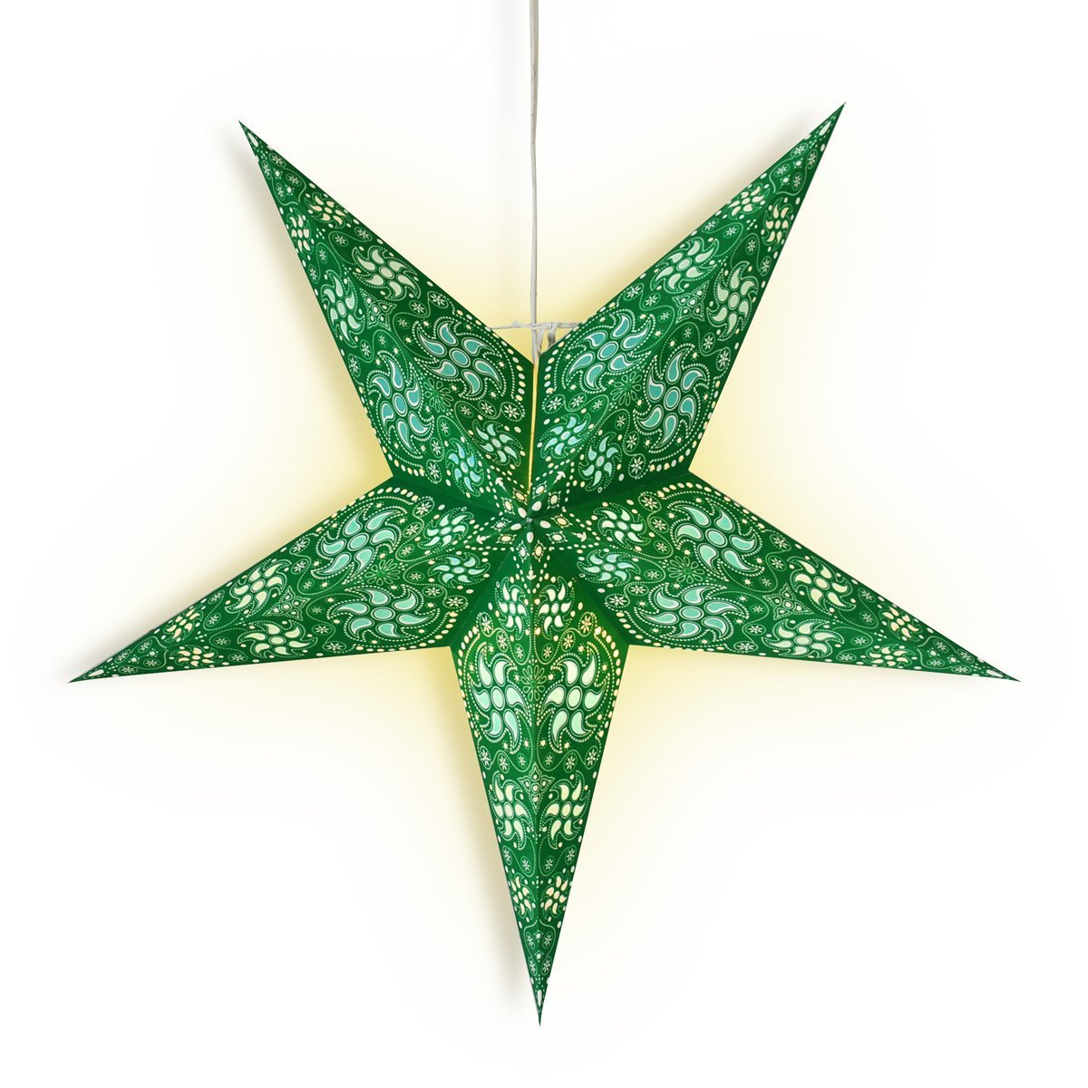 24&quot; Green Winds Paper Star Lantern, Hanging Wedding &amp; Party Decoration - LunaBazaar.com - Discover. Decorate. Celebrate.