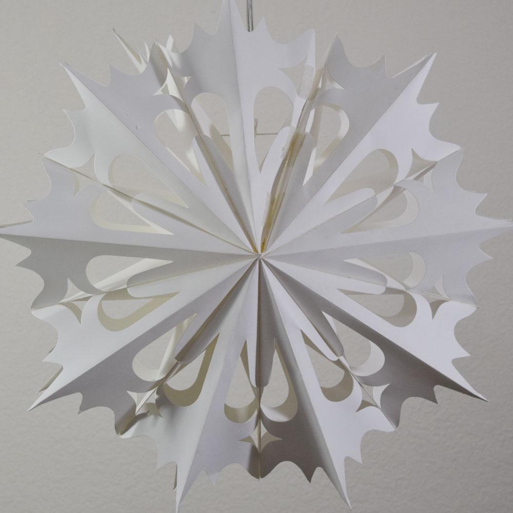 Quasimoon Pizzelle Paper Star Lantern (20-Inch, White, Winter Angel Snowflake Design) - Great With or Without Lights - Holiday Snowflake Decorations - LunaBazaar.com - Discover. Decorate. Celebrate.