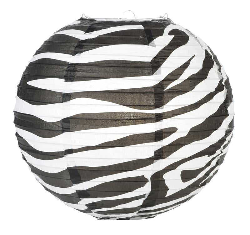 14 Inch Zebra Print Paper Lantern - Luna Bazaar | Boho &amp; Vintage Style Decor